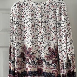 Loft  Pink flower print blouse  long sleeve. size XS
